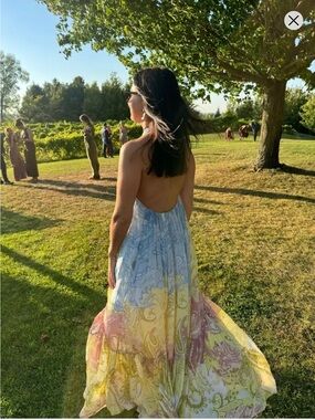 Hemant & Nandita Fiza Paisley Halter Maxi
